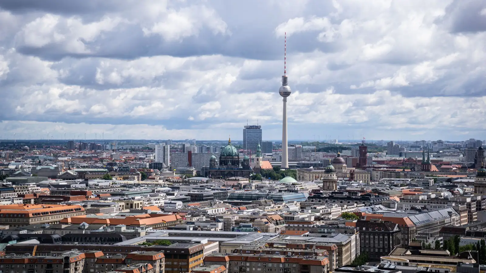 View over Berlin with the TV tower – travelling to Berlin (BER) Airport from the region